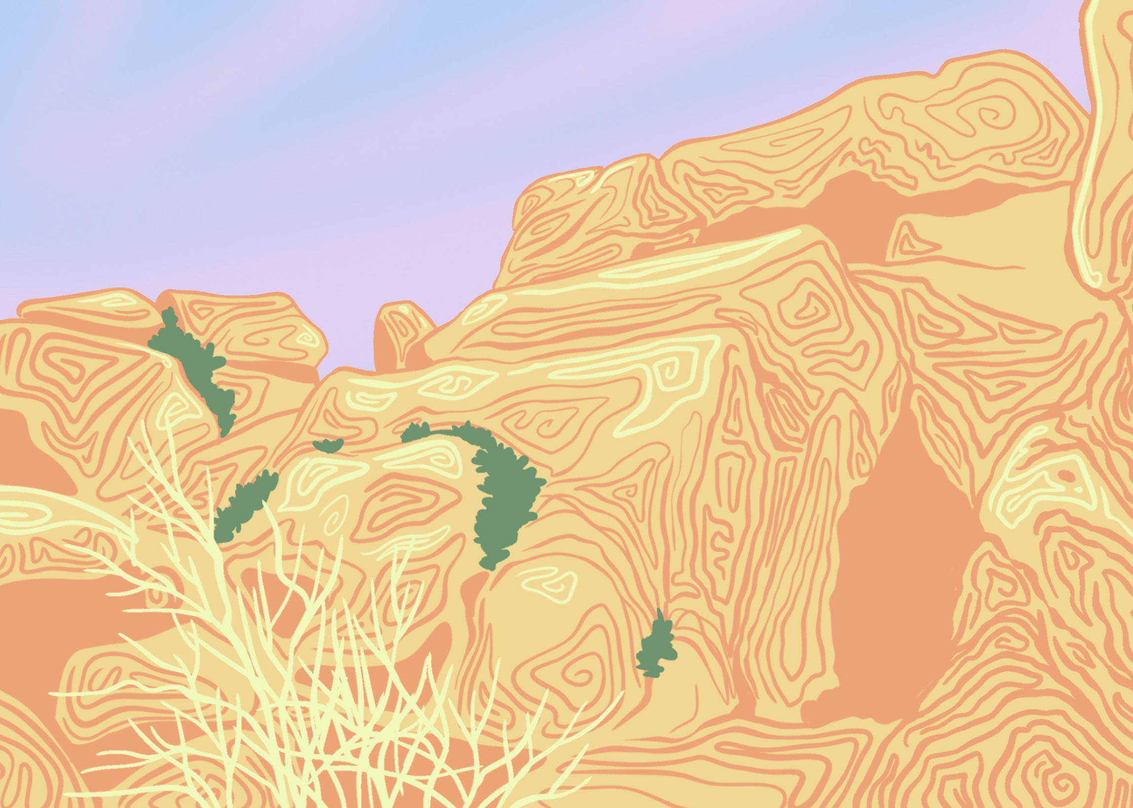 Joshua Tree Rocks Illustration